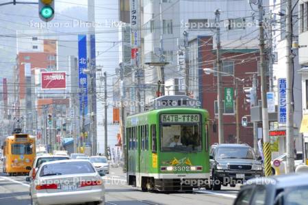 札幌市電と街並み（2007年 H19）