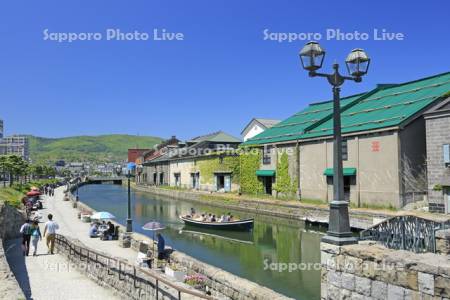 小樽運河と小樽運河クルーズ船　2013年（H25）