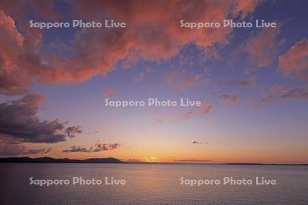 サロマ湖の夕焼け