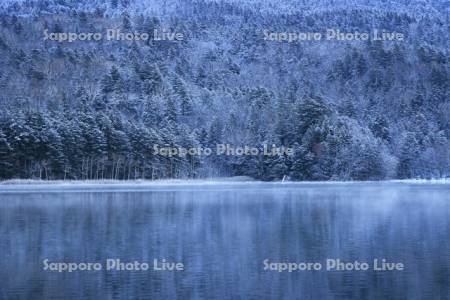 新雪のオンネトーの朝