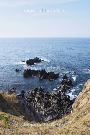 立待岬と津軽海峡