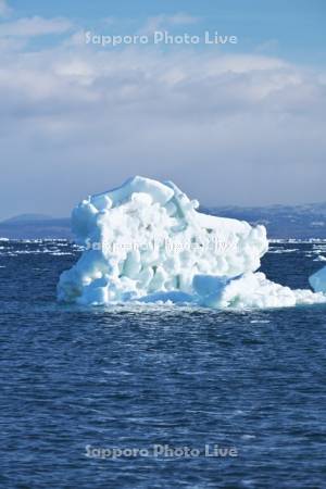 流氷と国後島