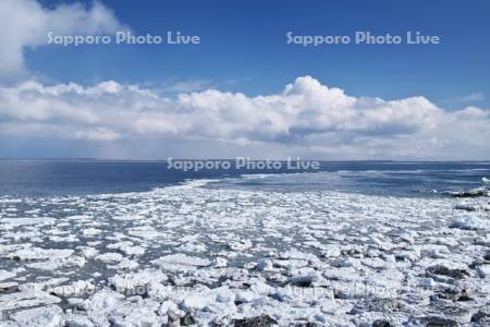 納沙布岬の流氷と北方領土