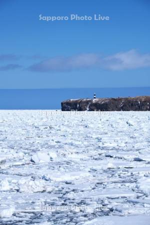 能取岬と流氷とオホーツク海