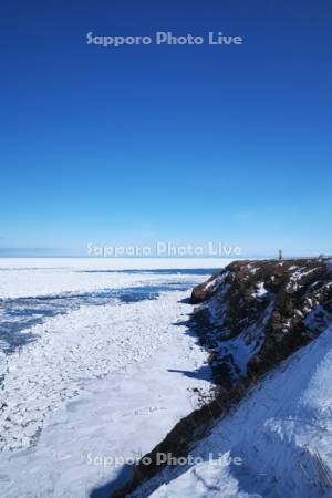 能取岬と流氷とオホーツク海