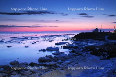 納沙布岬の朝と流氷と北方領土