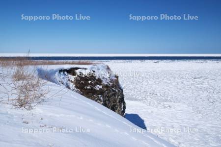 能取岬とオホーツク海の流氷