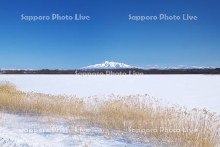濤沸湖と斜里岳