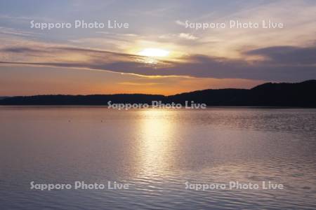 網走湖の日没