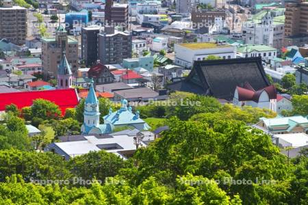 函館西部地区の街並み　教会群