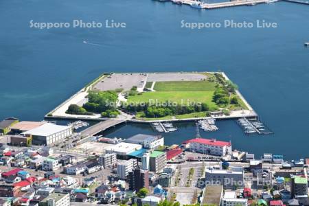 緑の島と函館港