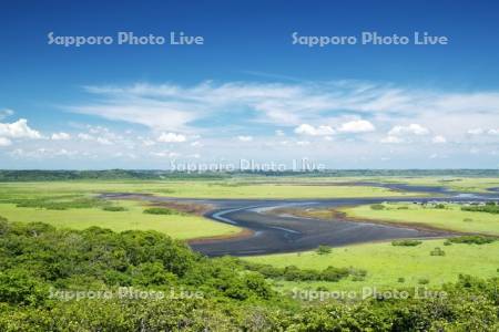 霧多布湿原と一番川