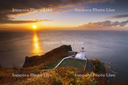 地球岬の日の出と紅葉