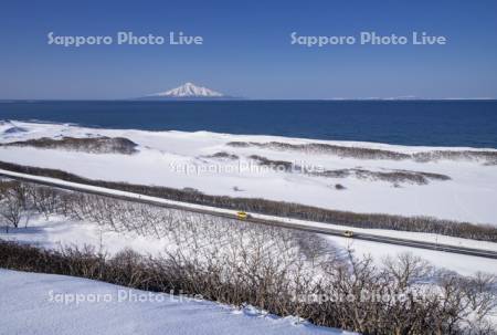 道道106号線と利尻島と礼文島