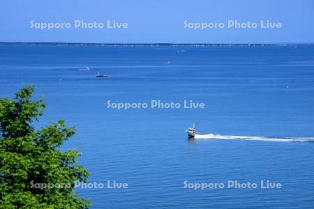 サロマ湖の漁船