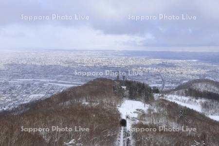藻岩山と札幌市街地