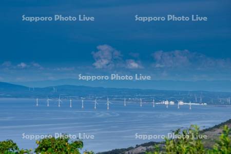 毛無山展望台より洋上風力発電