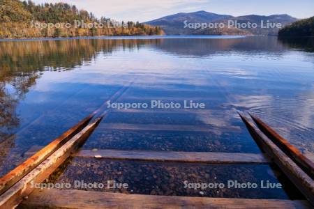 然別湖湖底線路