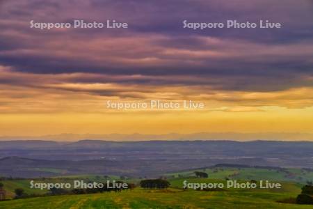 ナイタイ高原牧場の夕景
