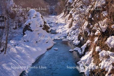 二見吊橋より豊平川