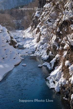 二見吊橋より豊平川