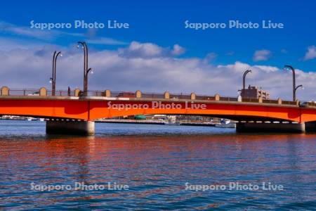 久寿里橋と釧路川