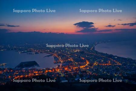 函館山より市街展望夜明け