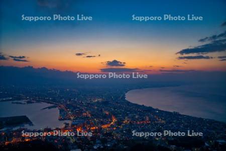 函館山より市街展望朝焼け