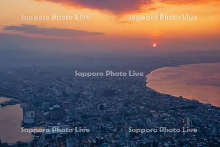 函館山より市街展望日の出