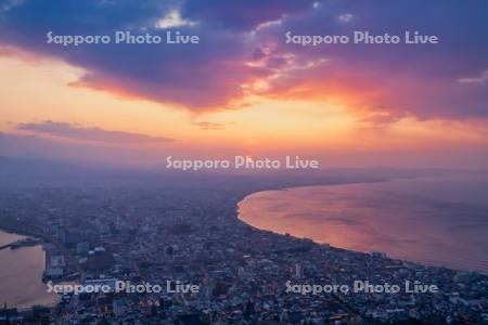 函館山より市街展望日の出