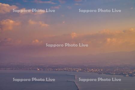 函館山より上磯町方面