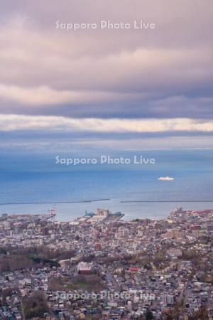 天狗山より市街展望　防波堤