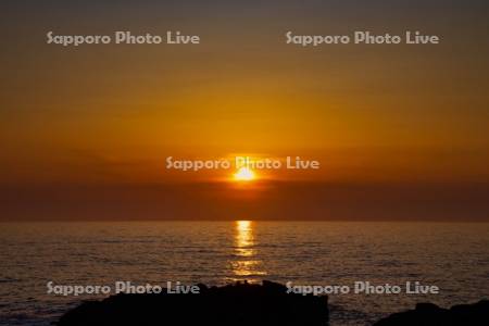 黄金岬の夕日