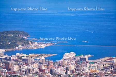 天狗山より市街展望　防波堤