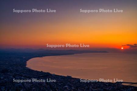 函館山より市街展望日の出