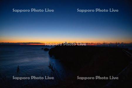 霧多布岬の朝焼け
