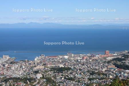 天狗山より小樽港石狩湾～増毛連山