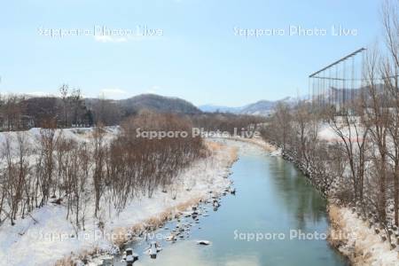 豊平川と恵庭岳