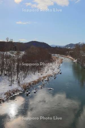 豊平川と恵庭岳