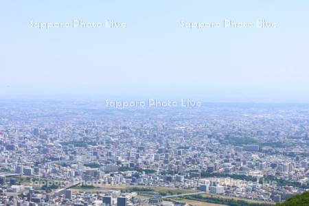 豊平川～中の島～平岸　市街展望