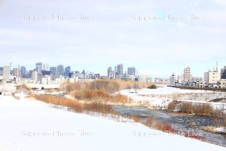 豊平川と札幌市街